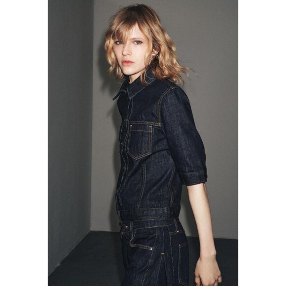 ZARA DENIM JACKET WITH POCKETS ZW COLLECTION - Picture 3 of 7